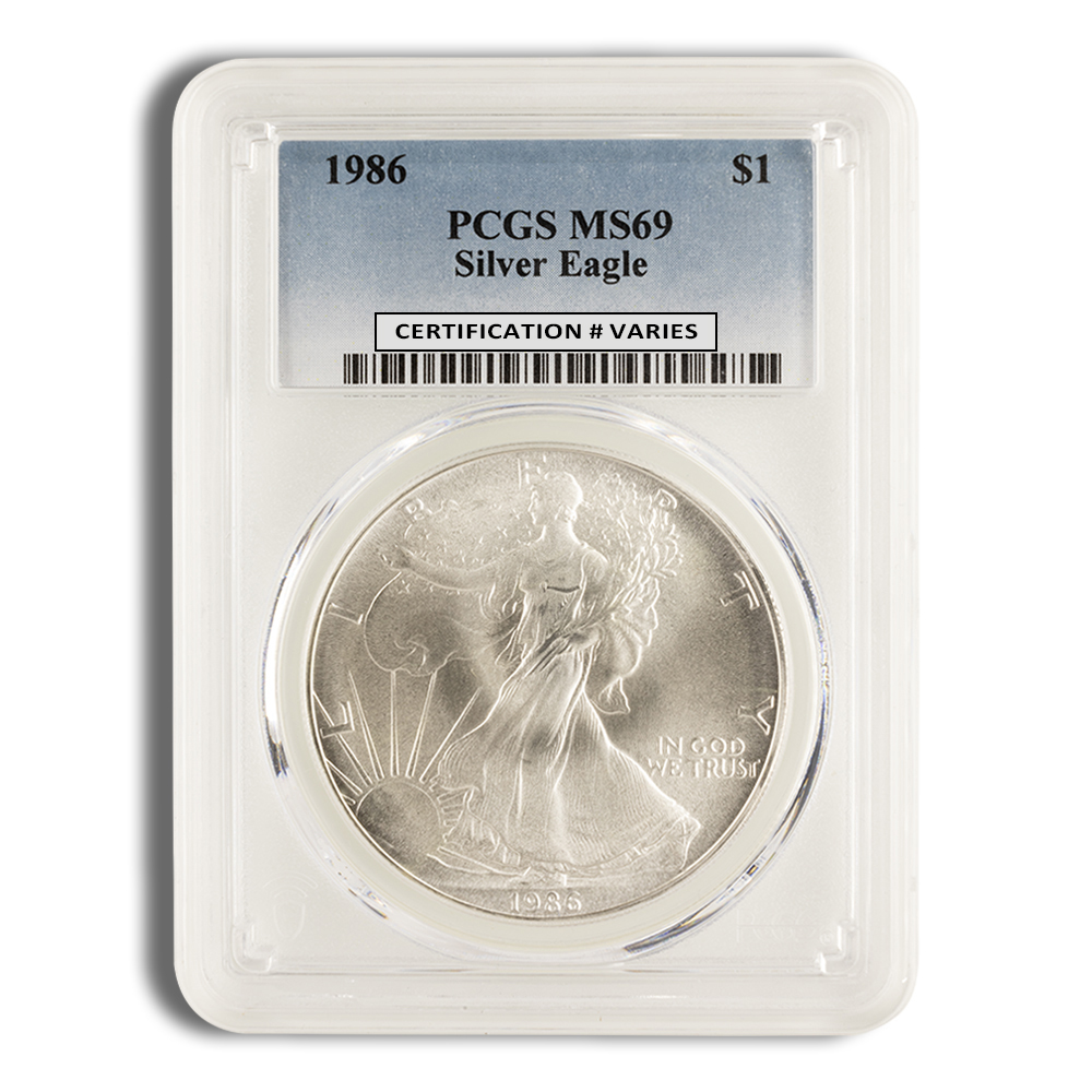 1986 Silver American Eagle - PCGS MS69