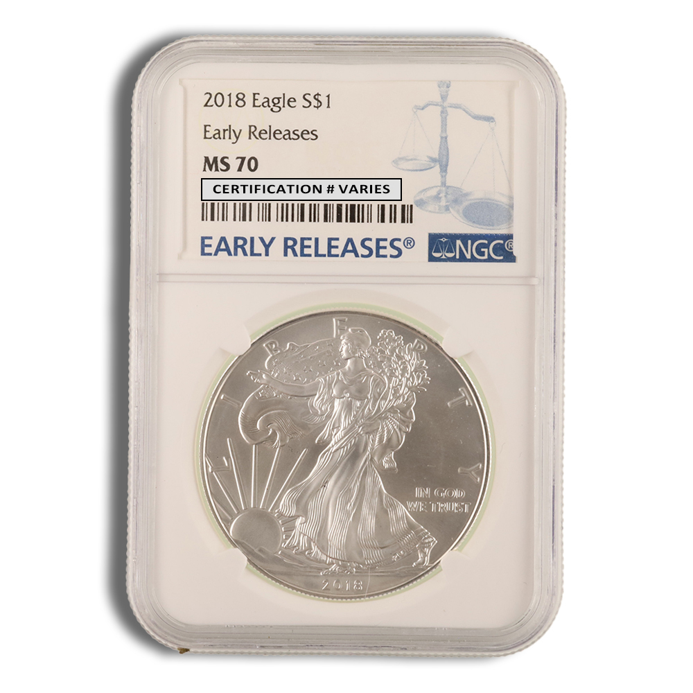 2018 Silver American Eagle - NGC MS70 (Early Releases)