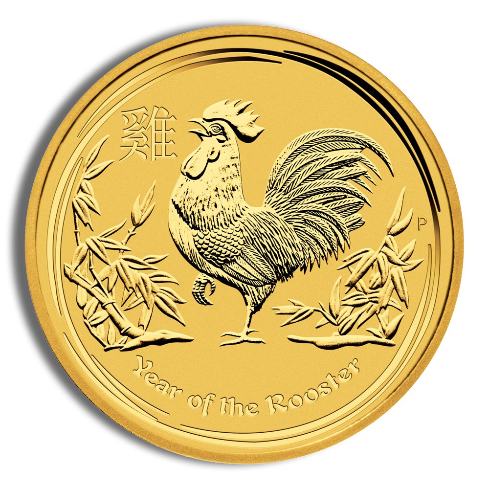 2017 1/20 Oz Australia Gold Lunar Rooster (Series II) - BU