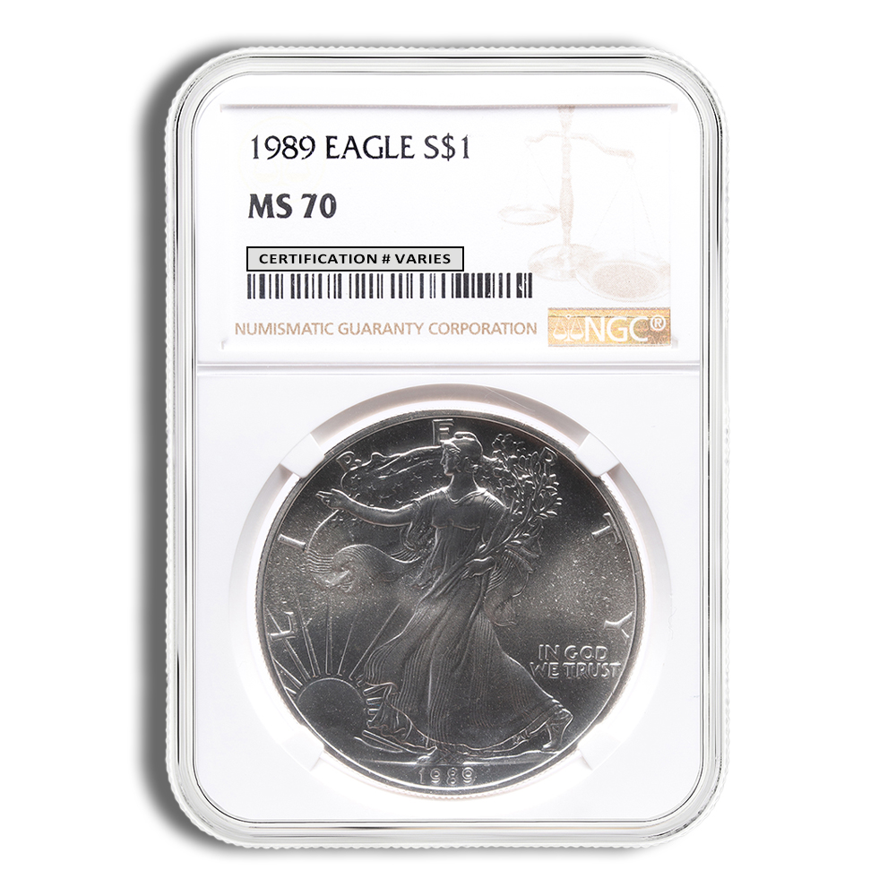 1989 Silver American Eagle - NGC MS70