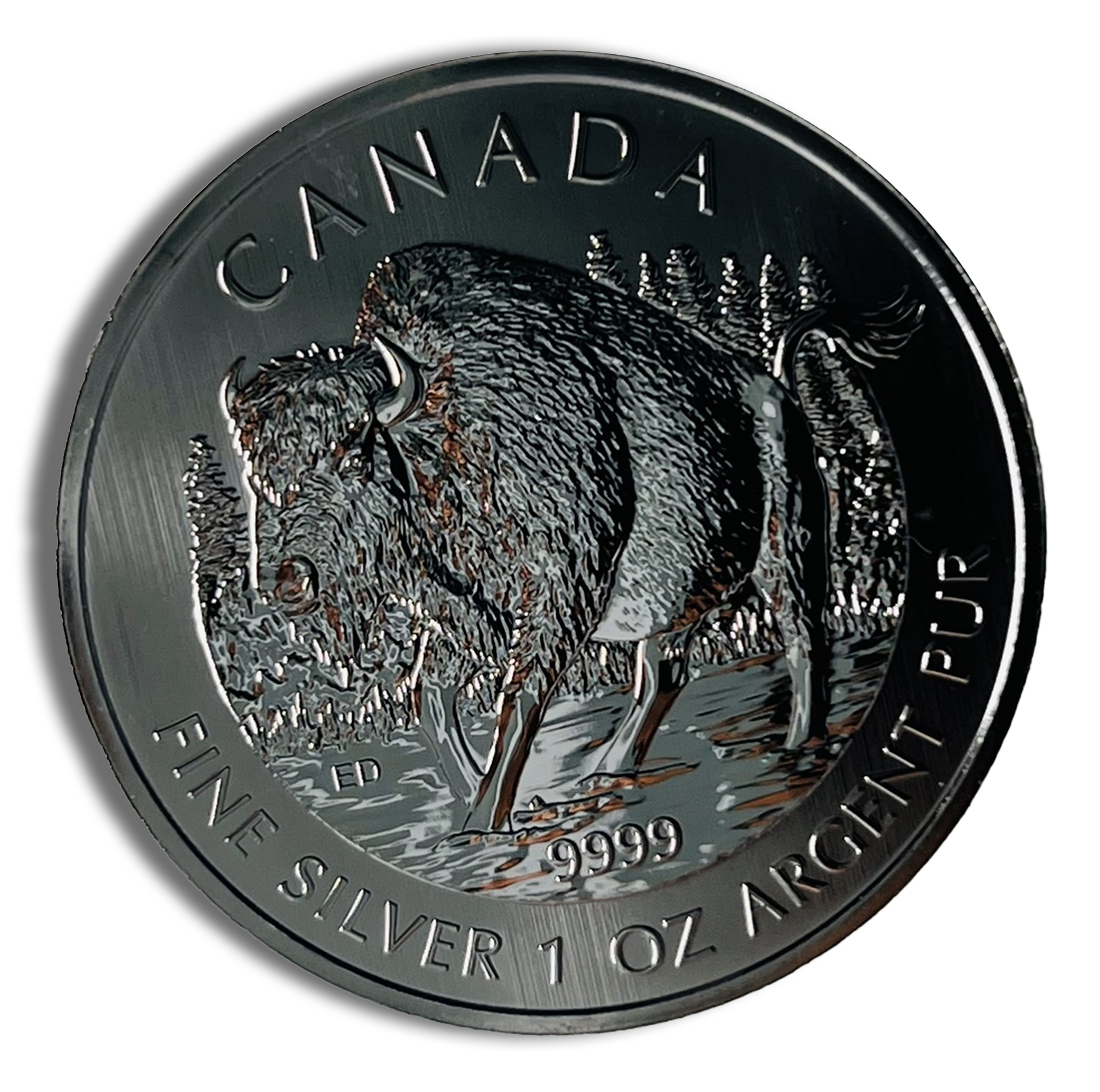 2013 1 Oz Canadian Wood Bison Silver Coin (Wildlife Series) - BU