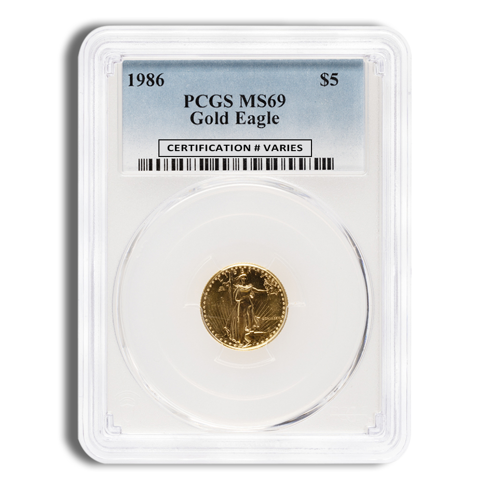 1986 1/10 Oz Gold American Eagle - PCGS MS69