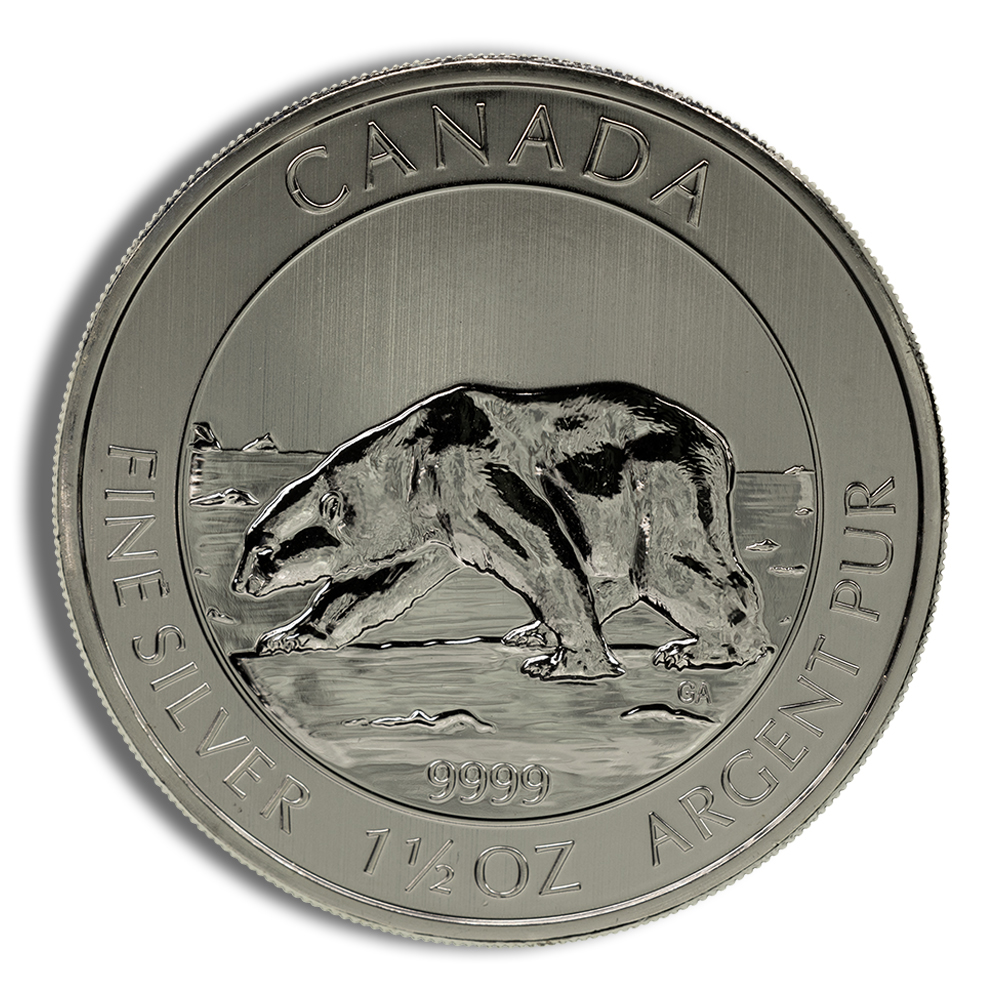 2013 1.5 Oz Canadian Polar Bear Silver Coin - BU