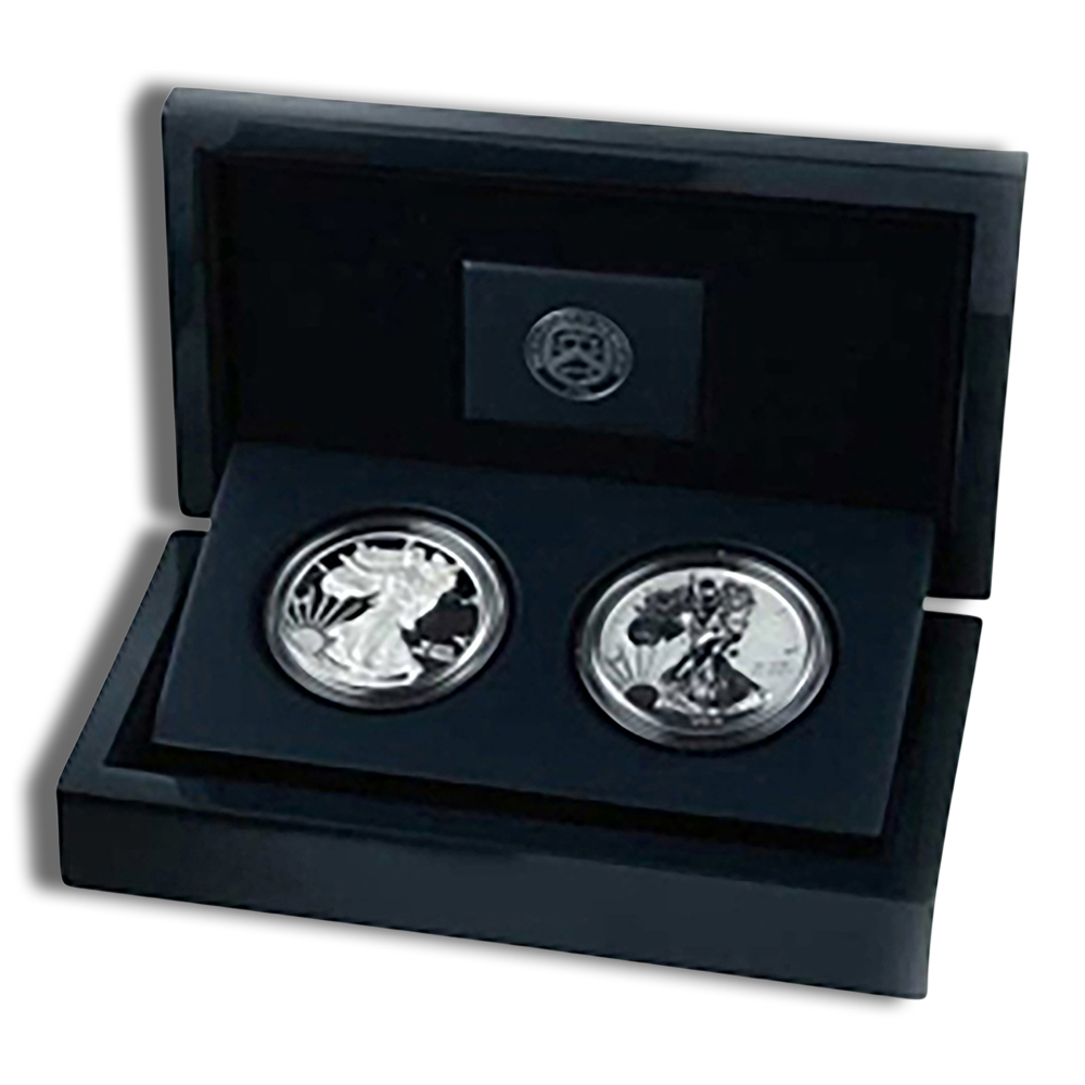 2012-S 2-Coin Silver American Eagle 75th Anniversary San Francisco Set - BU (with Box and COA)