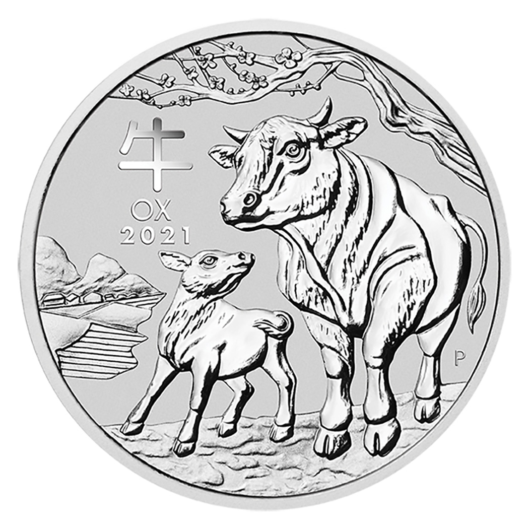 2021 5 Oz Australia Silver Lunar Ox (Series III) - BU