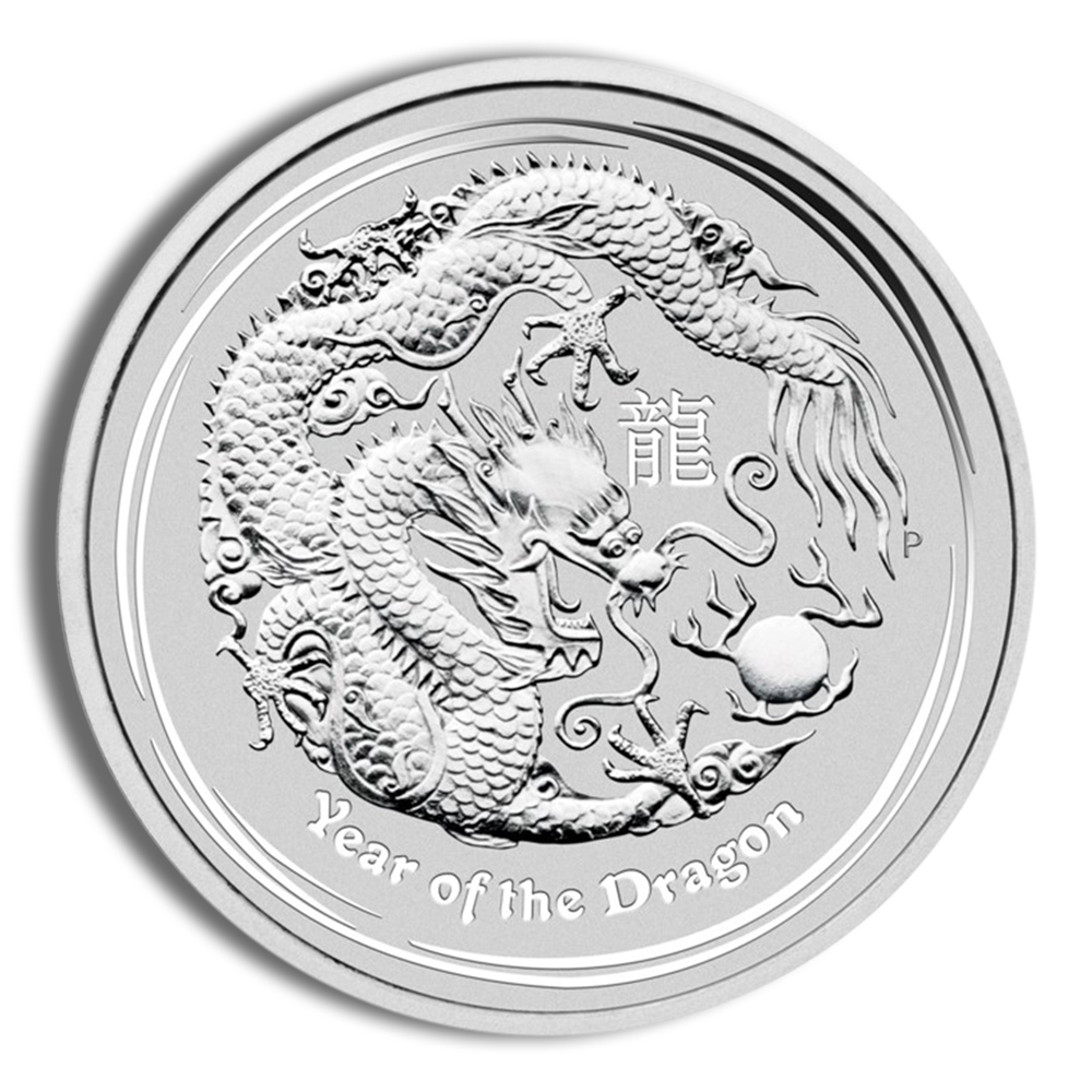 2012 1 Oz Australia Silver Lunar Dragon (Series II) - BU