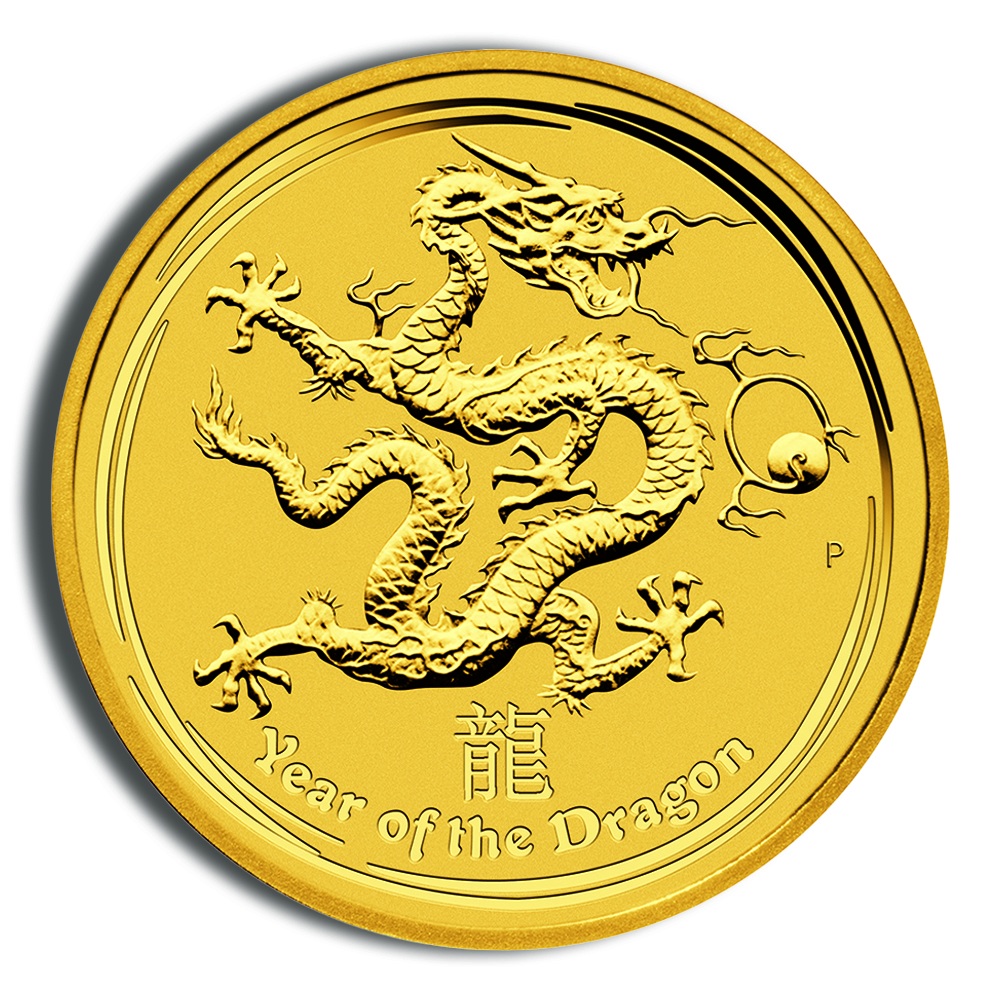 2012 2 Oz Australia Gold Lunar Dragon (Series II) - BU