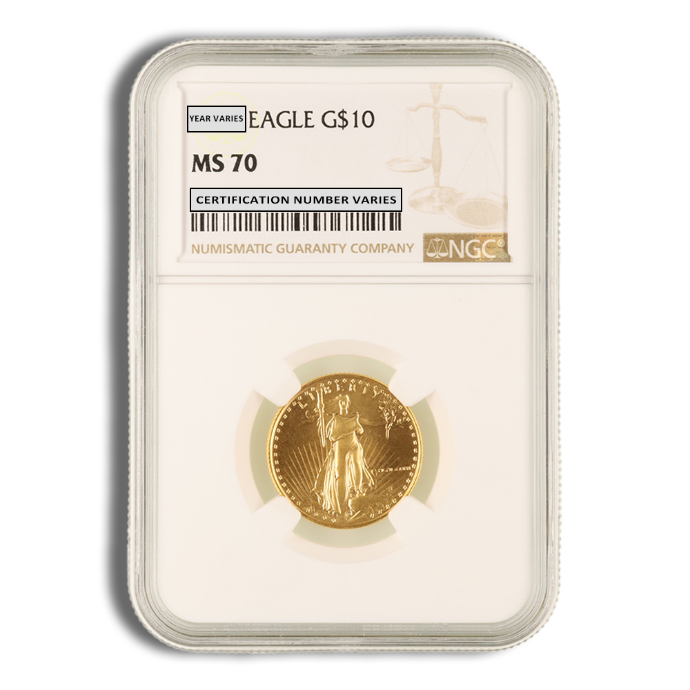 1986 1/4 Oz Gold American Eagle - NGC MS70