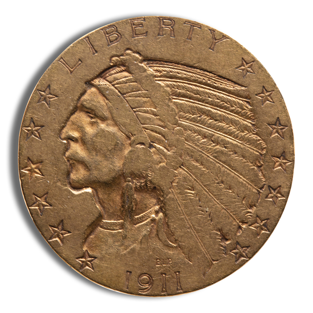 $5 Gold Indian Half Eagle - VF (Random Year)