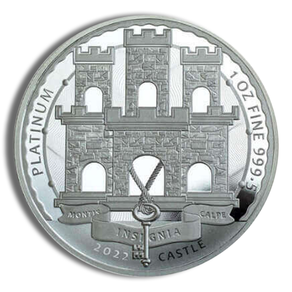 2022 1 Oz Gibraltar Platinum Castle - BU