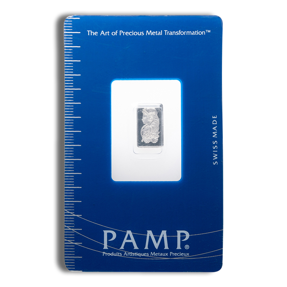 1 Gram Platinum Bar - PAMP Suisse Lady Fortuna (In Assay Card)