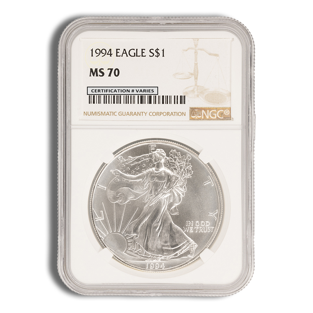 1994 Silver American Eagle - NGC MS70