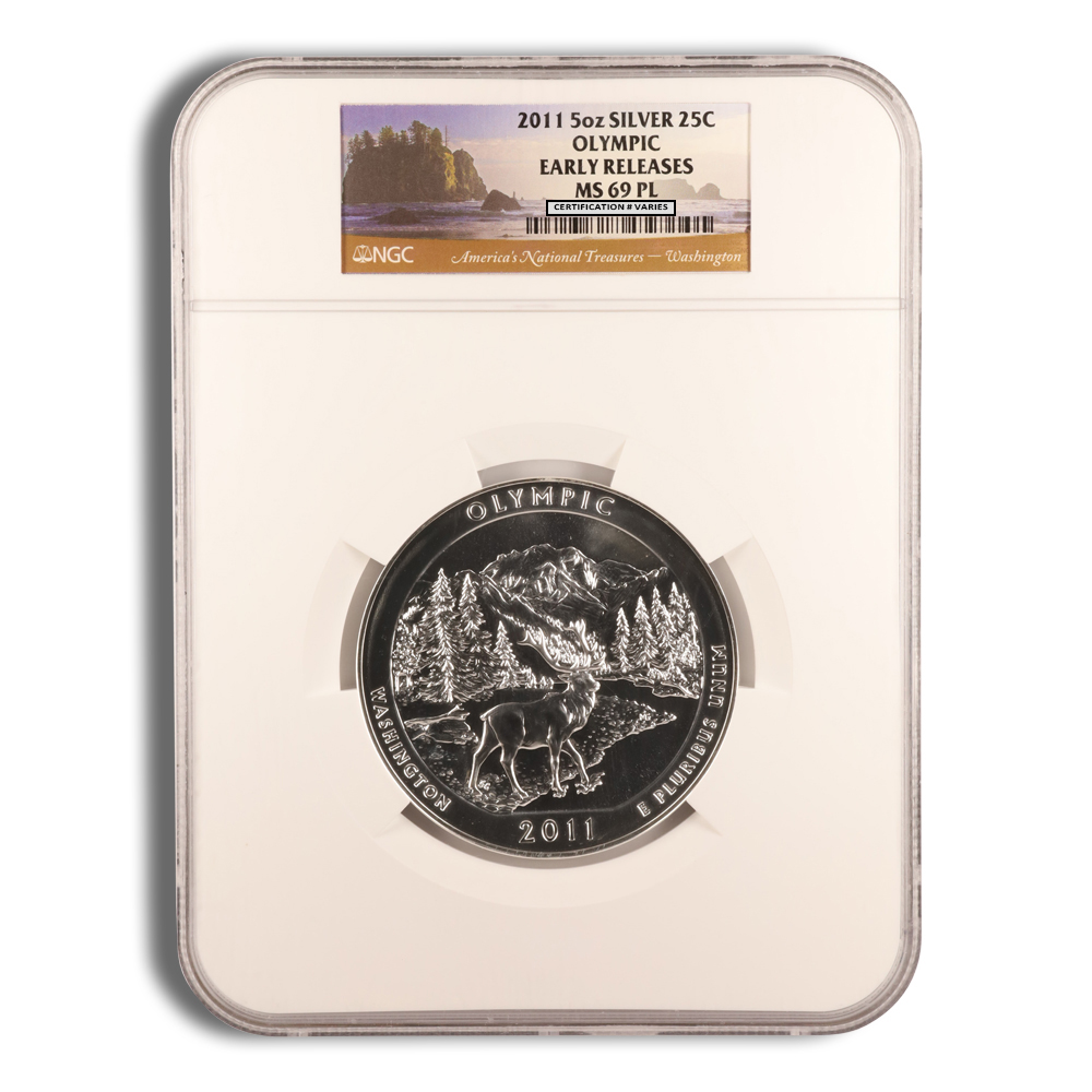 2011 5 Oz America The Beautiful Olympic Silver Coin - NGC MS69PL