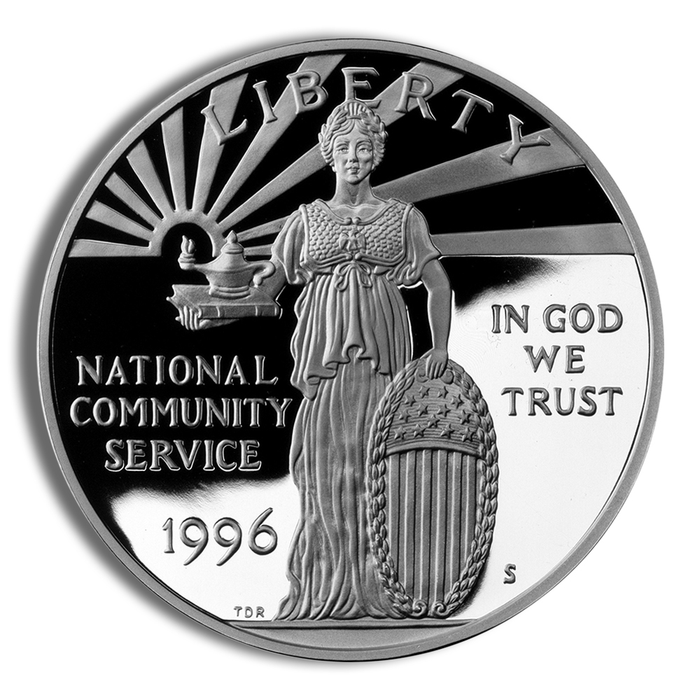 1996-S $1 Community Service Silver Commemorative Proof - BU