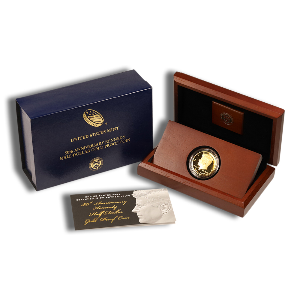 2014-W 3/4 Oz JFK Half Dollar Gold Coin - BU (with Box and COA)