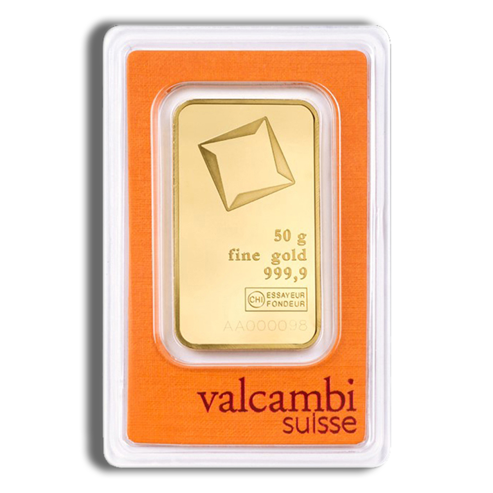 50 Gram Gold Bar - Valcambi (In Assay Card)