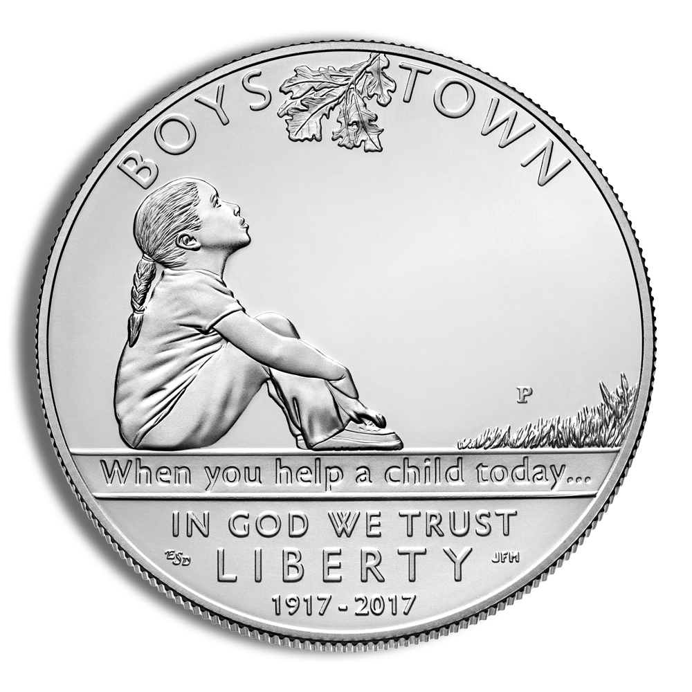 2017-P $1 Boys Town Centennial Silver Commemorative - BU