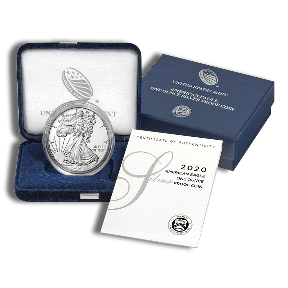 2020-W Proof Silver American Eagle - BU (with Box and COA)