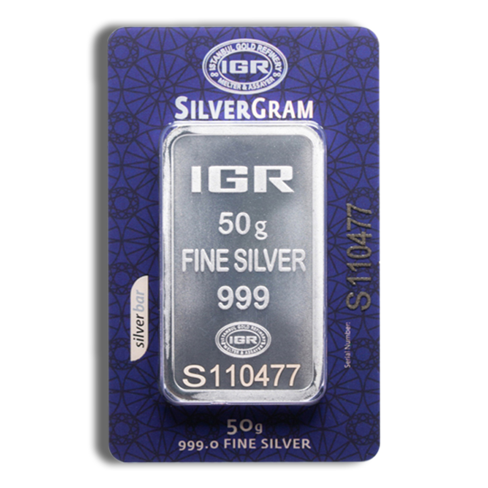 50 Gram Silver Bar - IGR Metals (In Assay Card)