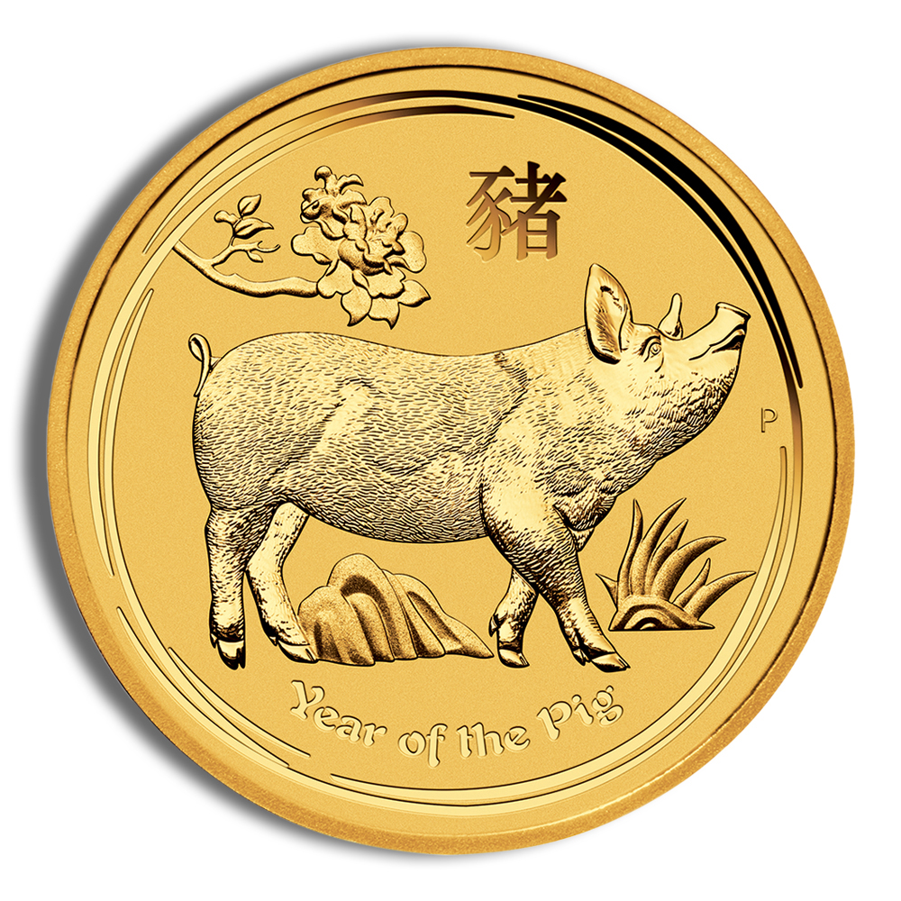 2019 1/10 Oz Australia Gold Lunar Pig (Series II) - BU