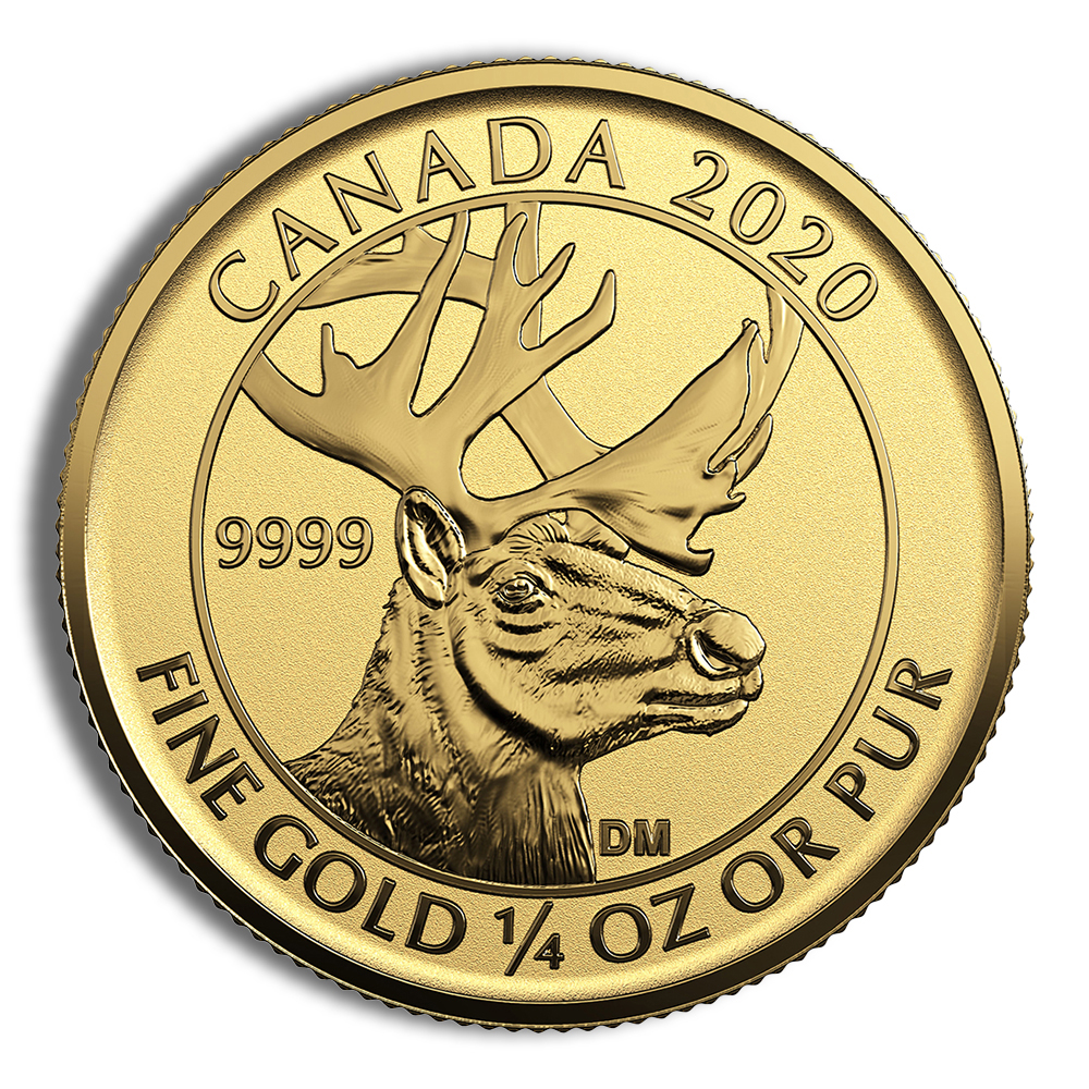 2020 1/4 Oz Gold Canadian Woodland Caribou - BU