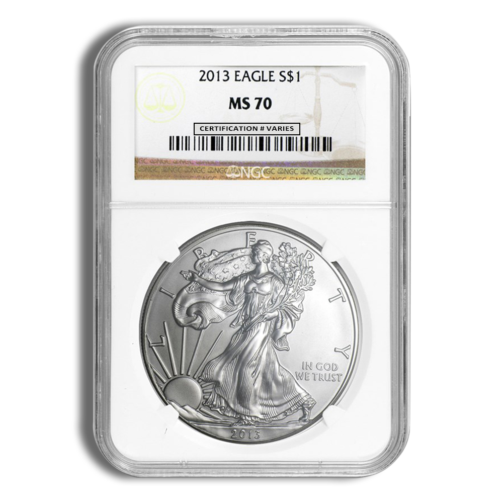 2013 Silver American Eagle - NGC MS70