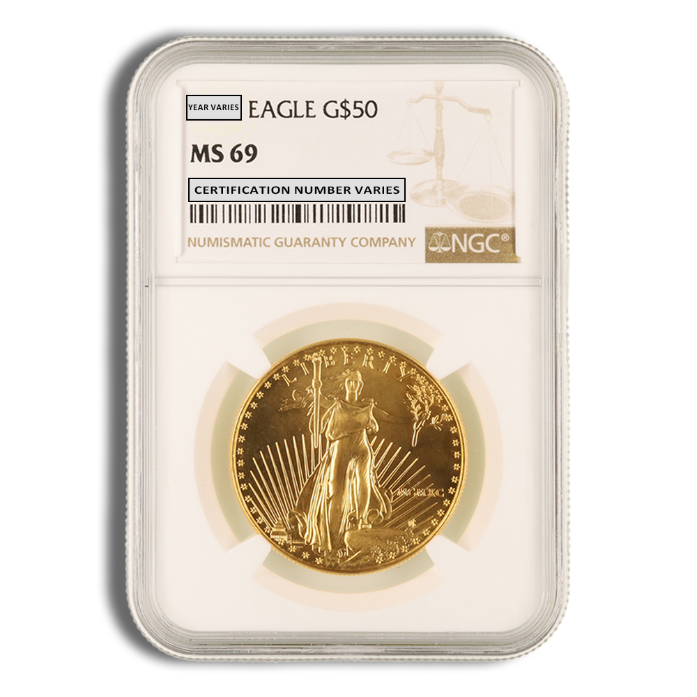 1990 1 Oz Gold American Eagle - NGC MS69