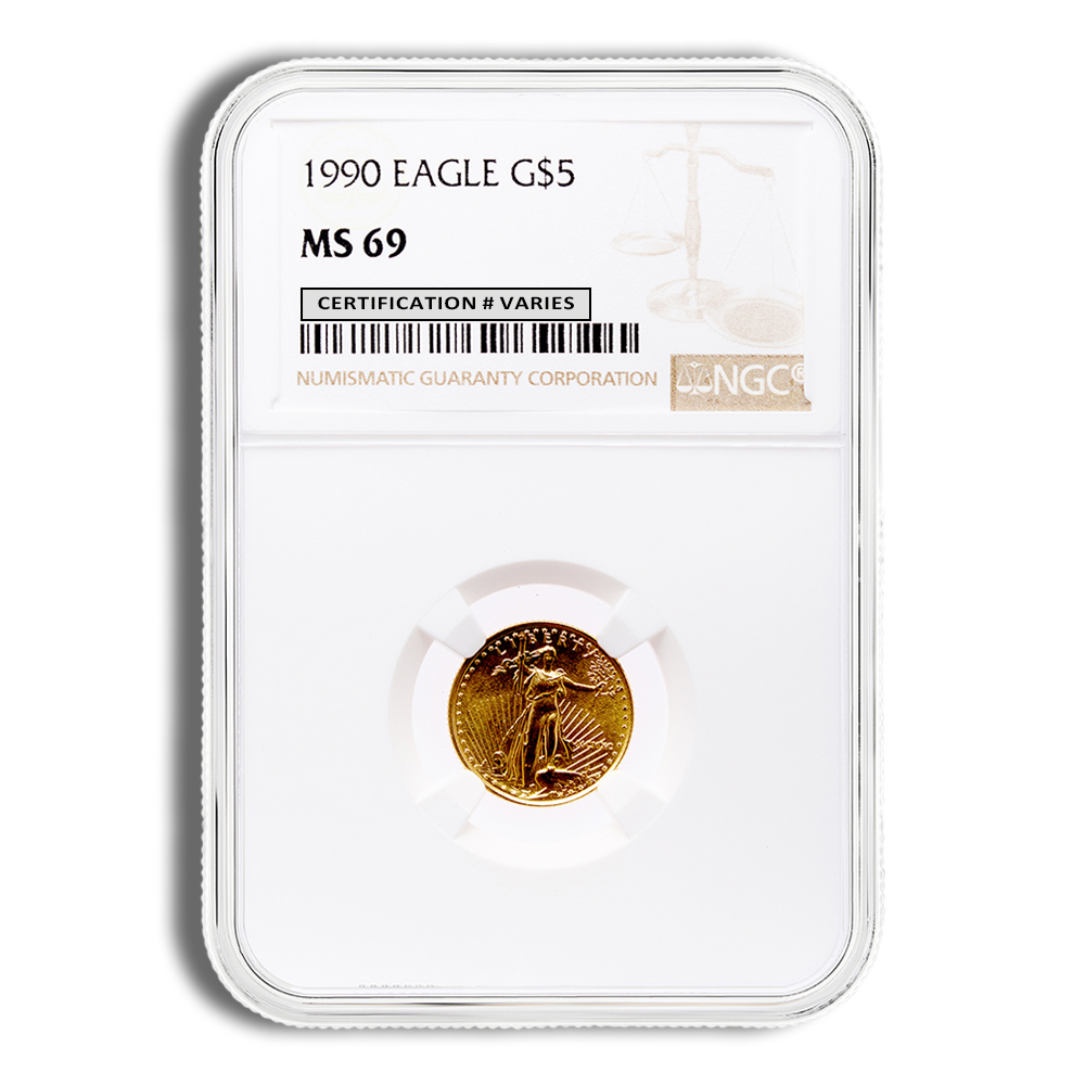 1990 1/10 Oz Gold American Eagle - NGC MS69