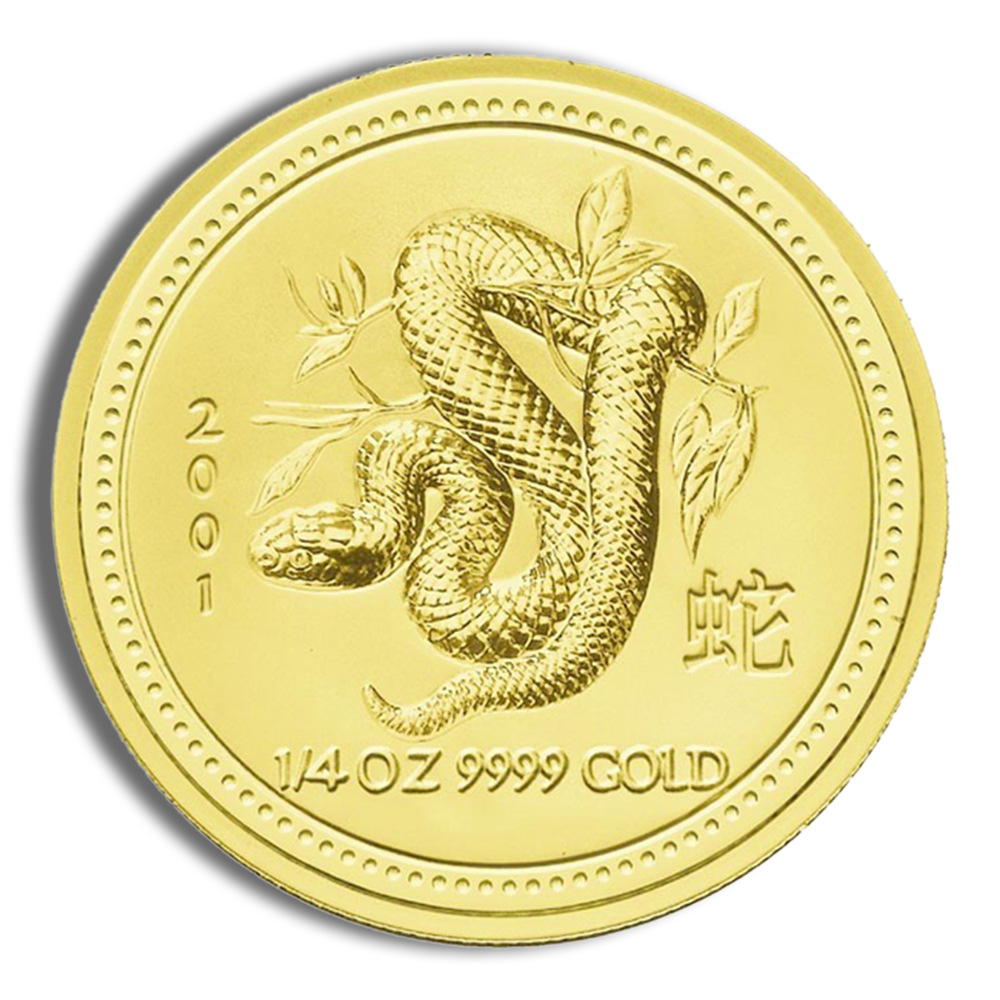 2001 1/4 Oz Australia Gold Lunar Snake (Series I) - BU