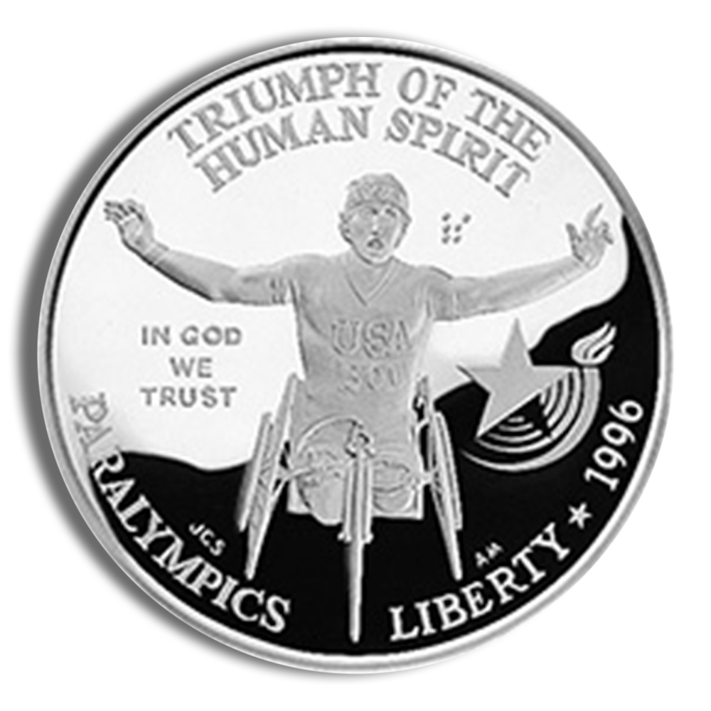 1996-P $1 Wheelchair Silver Commemorative Proof - BU