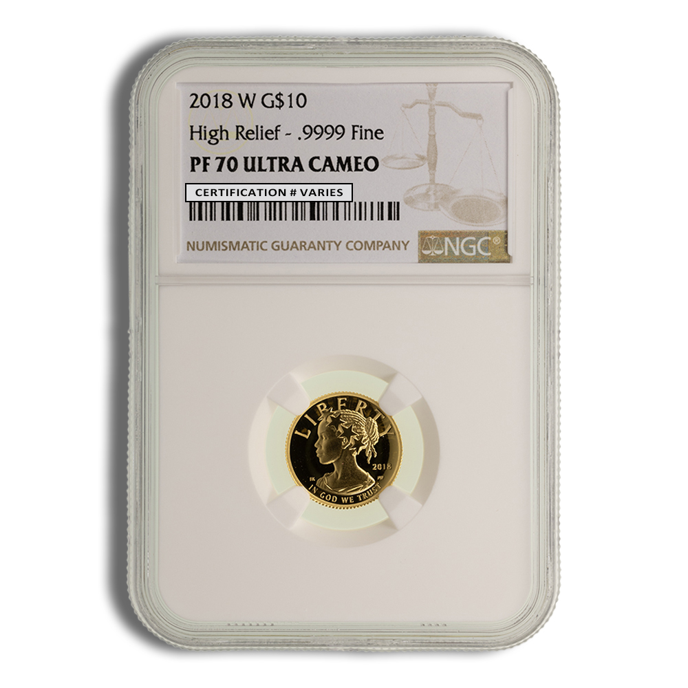 2018-W 1/10 Oz American Liberty Gold Coin - NGC PF70