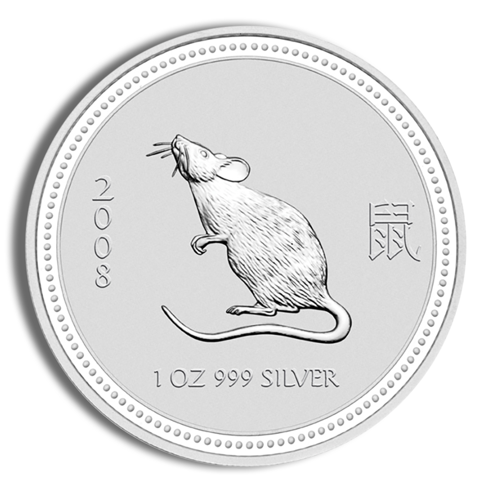 2008 1 Oz Australia Silver Lunar Mouse (Series II) - BU