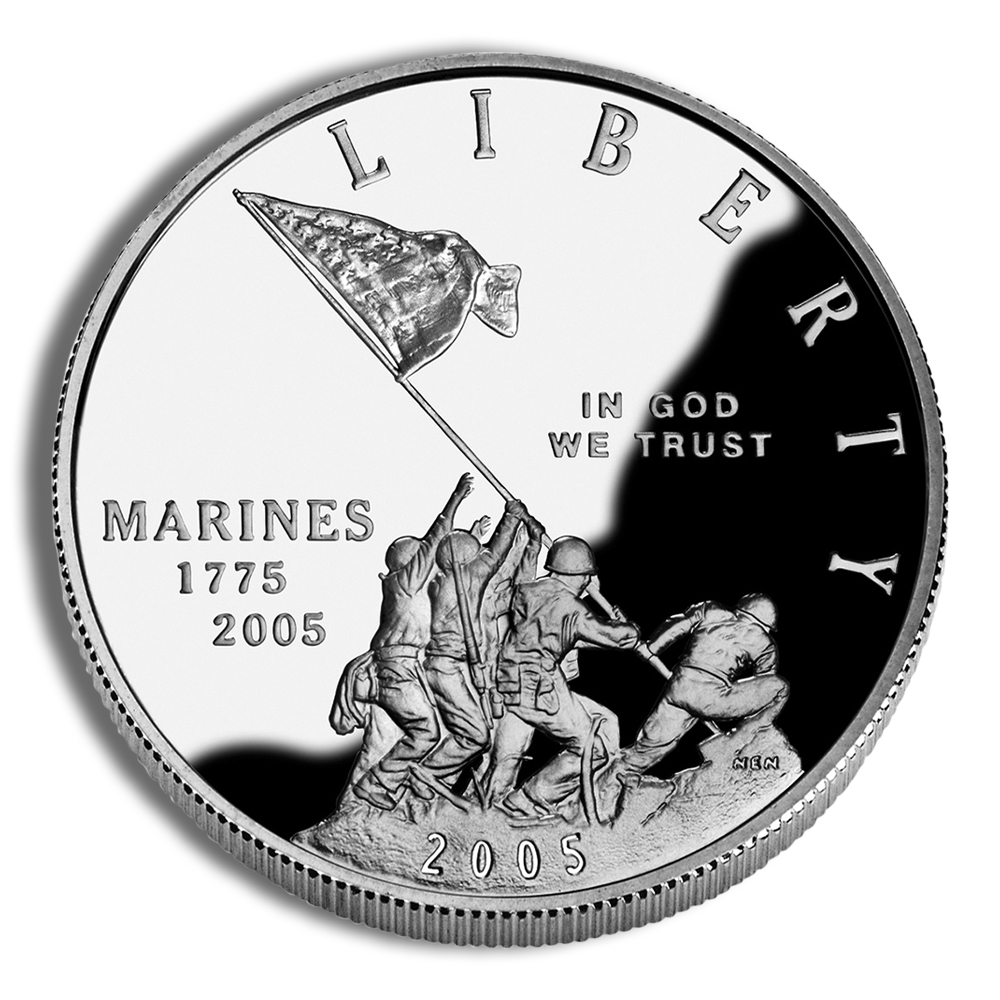 2005-P $1 Marine Corps Silver Commemorative Proof - BU