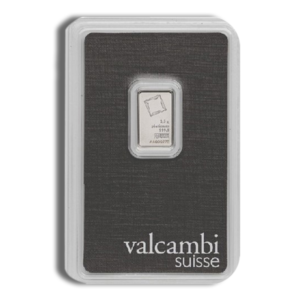 2.5 Gram Platinum Bar - Valcambi (In Assay Card)