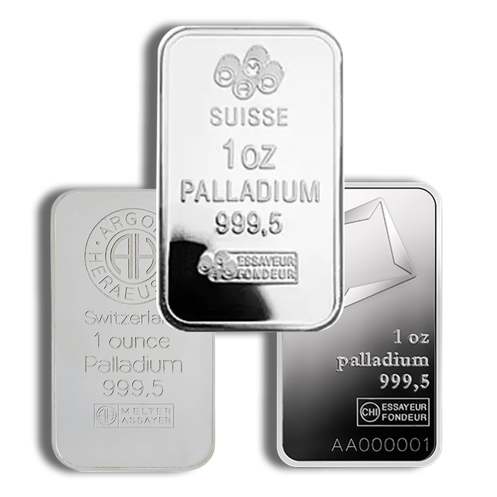 1 Oz Palladium Bar (Random Brand, No Assay Card)