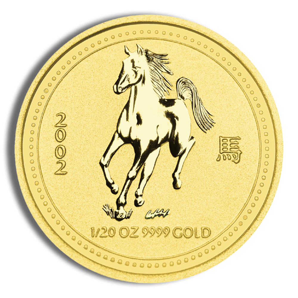 2002 1/20 Oz Australia Gold Lunar Horse (Series I) - BU