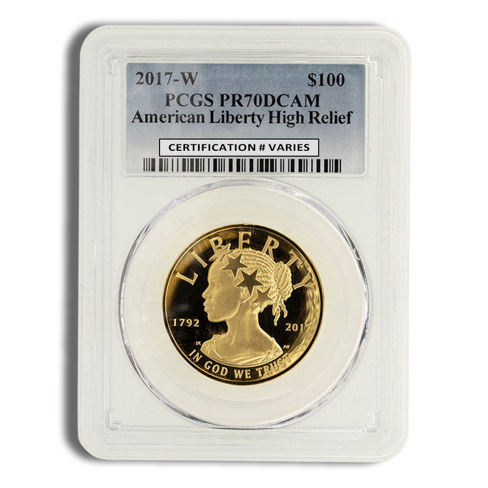 2017-W 1 Oz American Liberty High Relief Gold Coin - PCGS PR70