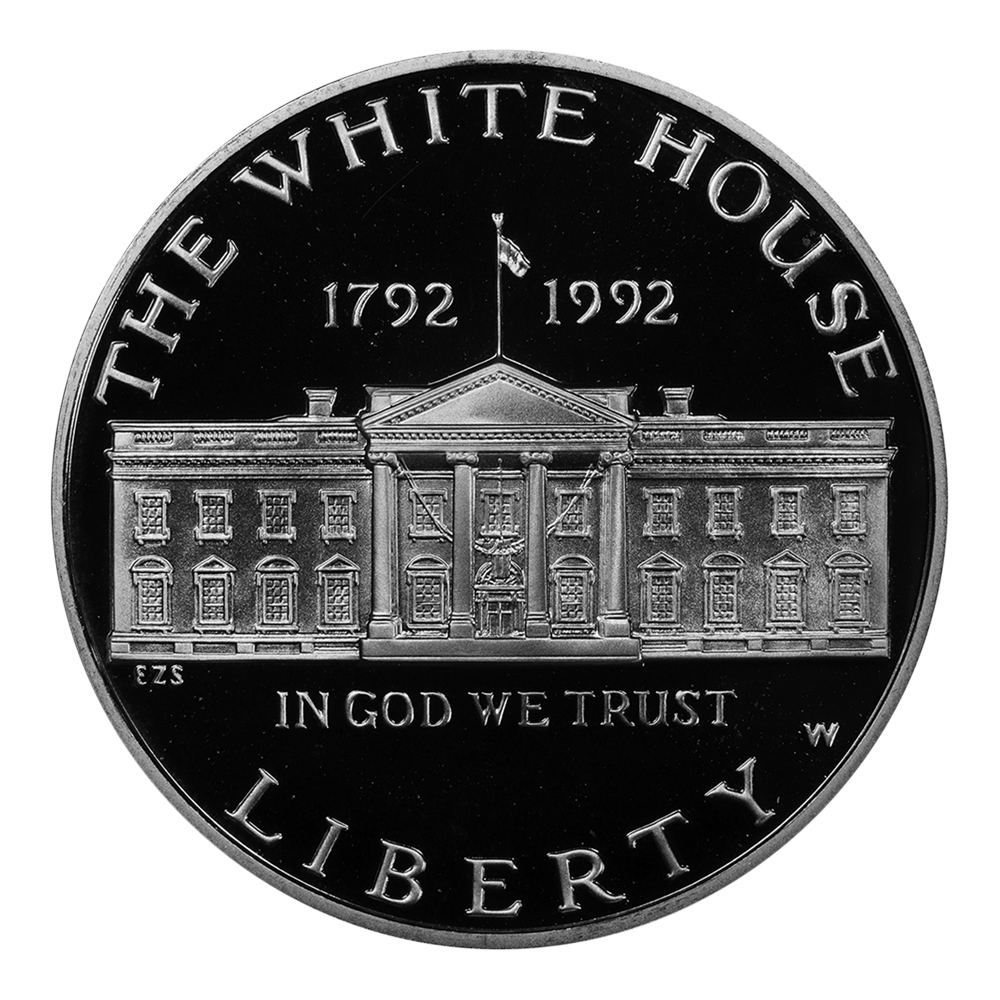 1992-W $1 White House Silver Commemorative Proof - BU