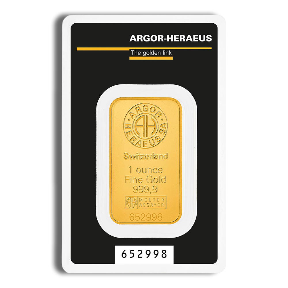 1 Oz Gold Bar - Argor-Heraeus (In Assay Card)