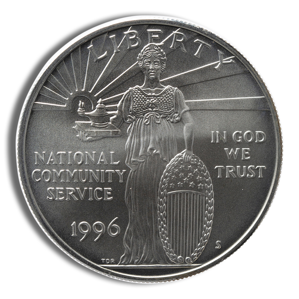 1996-S $1 Community Service Silver Commemorative - BU