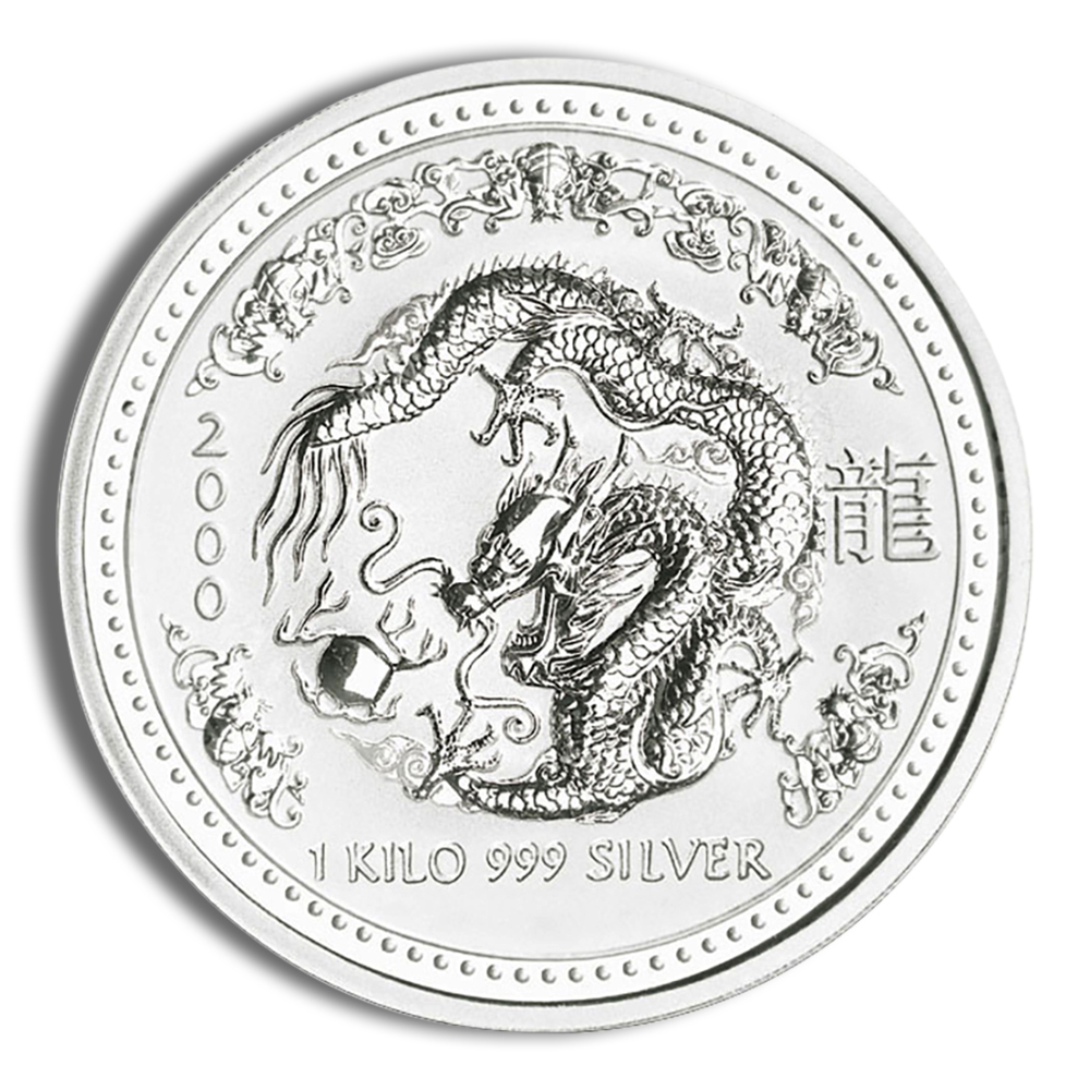 2000 1 Kilo Australia Silver Lunar Dragon (Series I) - BU