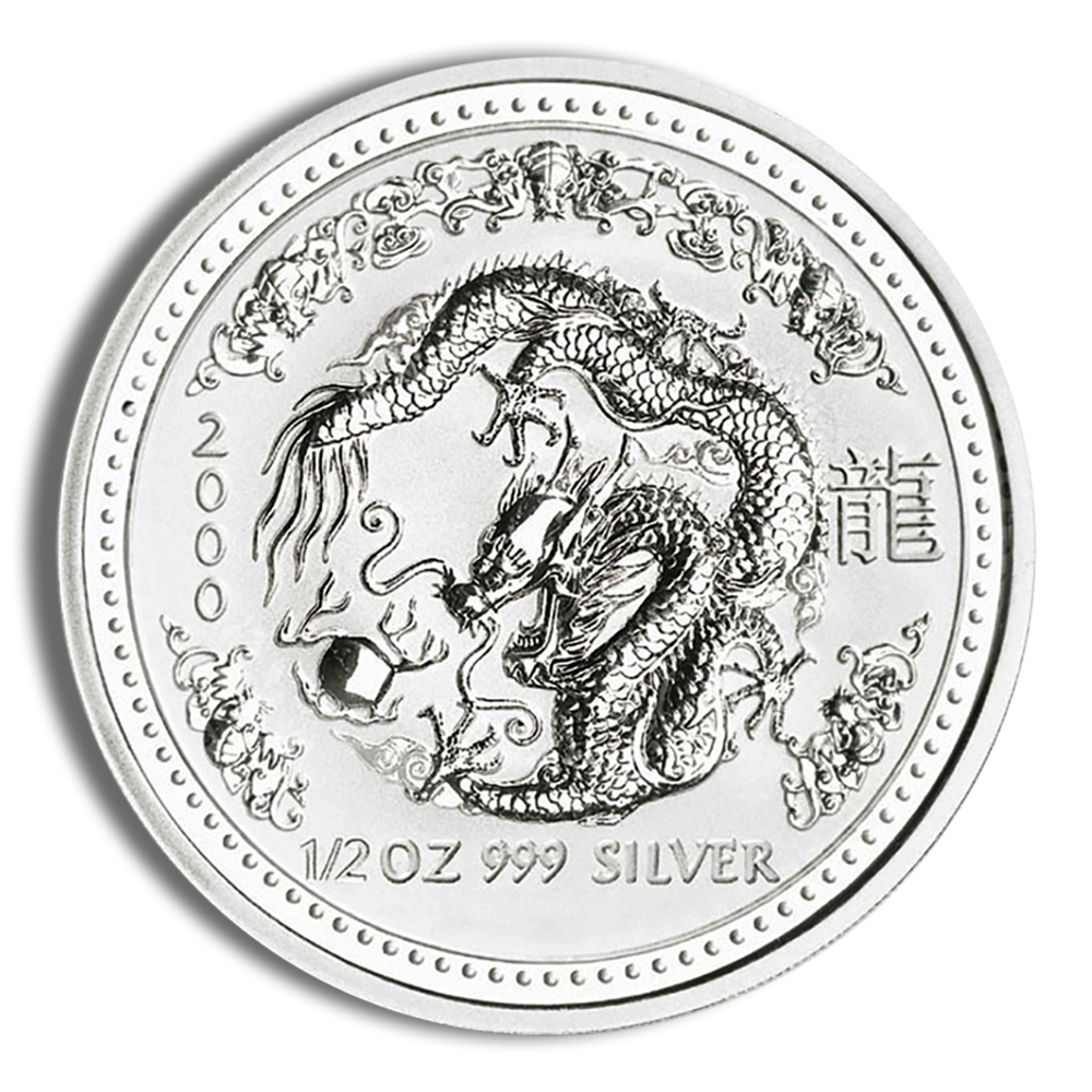 2000 1/2 Oz Australia Silver Lunar Dragon (Series I) - BU