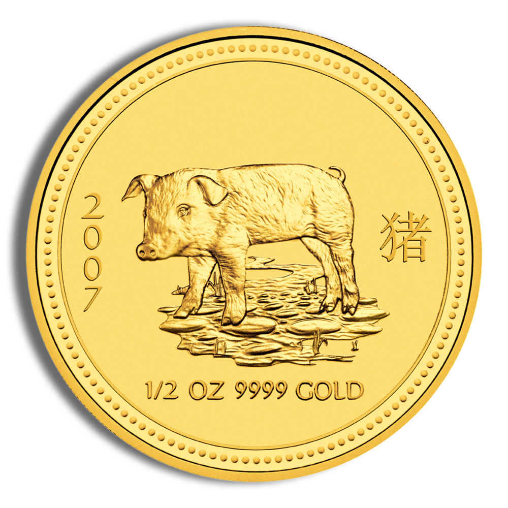 2007 1/2 Oz Australia Gold Lunar Pig (Series I) - BU