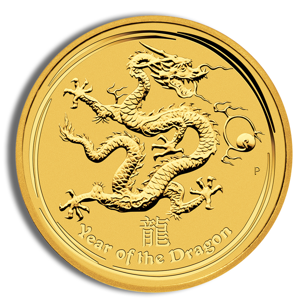 2012 1/10 Oz Australia Gold Lunar Dragon (Series II) - BU