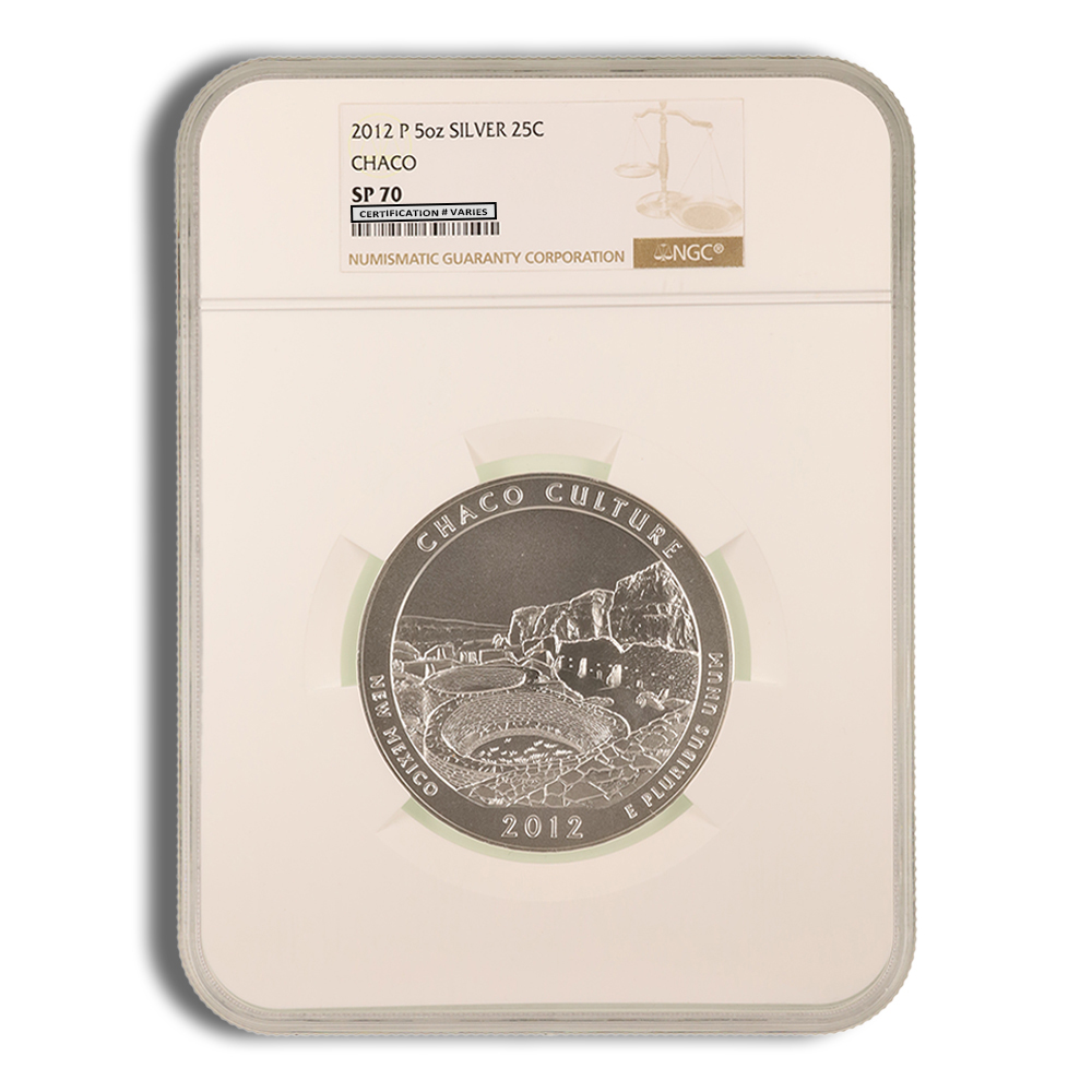 2012-P 5 Oz America The Beautiful Chaco Culture Silver Coin - NGC SP70