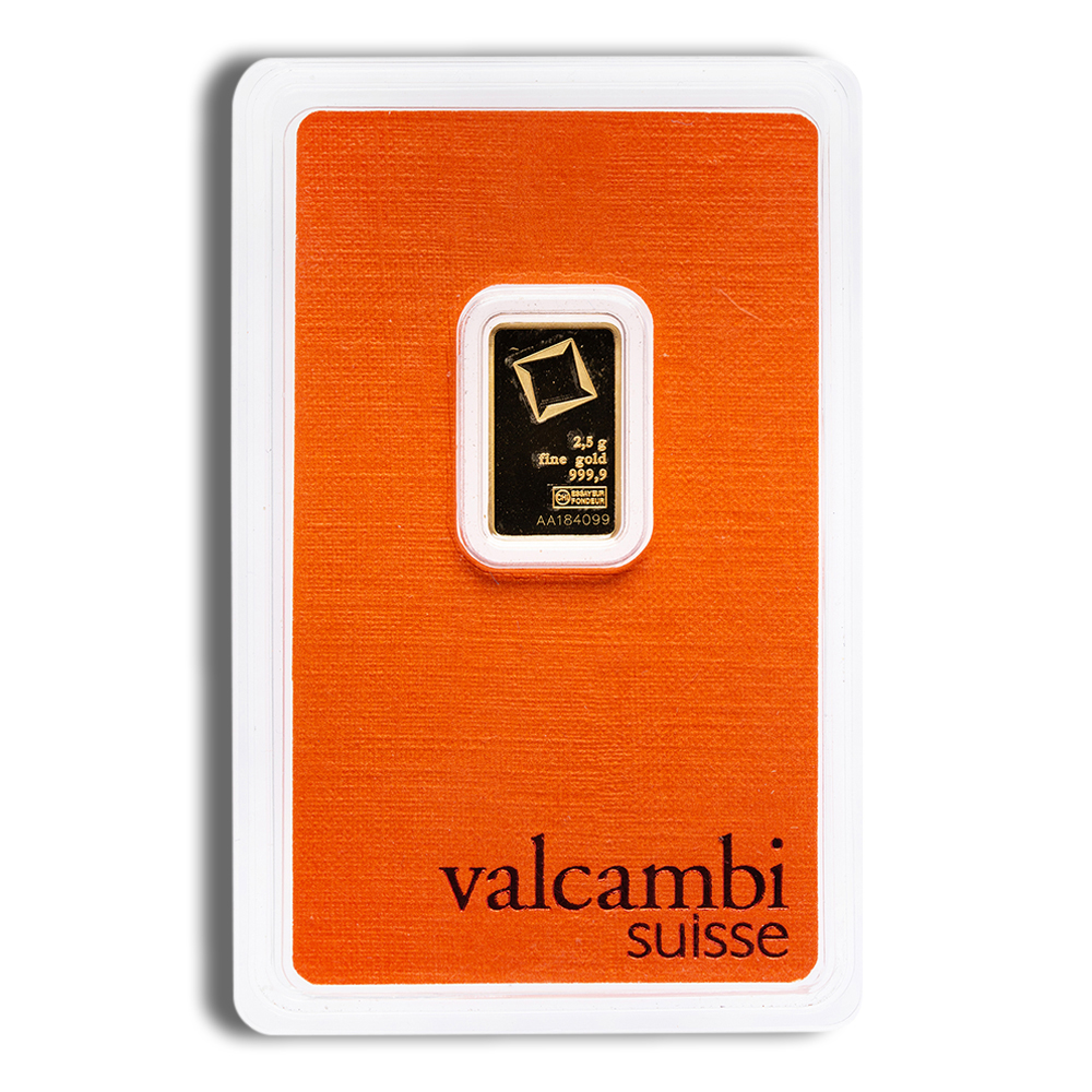 2.5 Gram Gold Bar - Valcambi (In Assay Card)