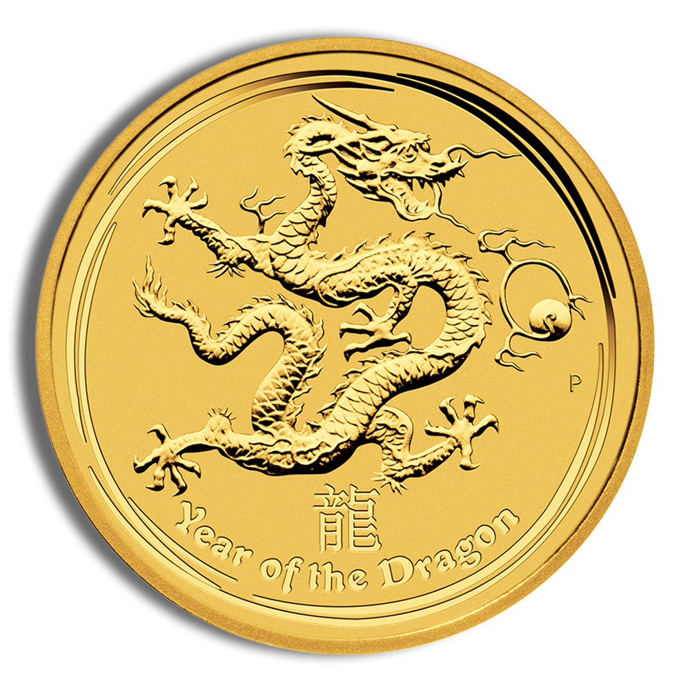 2012 1 Oz Australia Gold Lunar Dragon (Series II) - BU