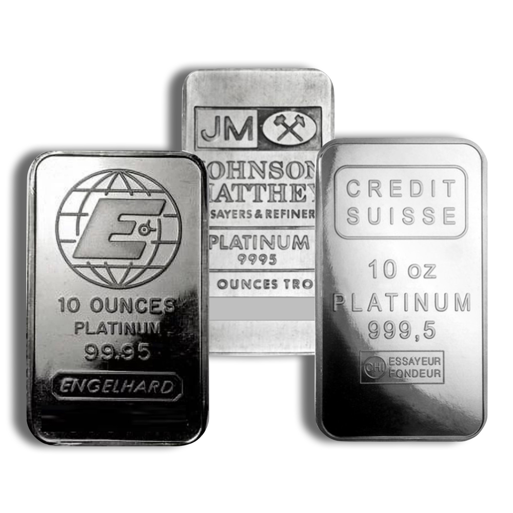 10 Oz Platinum Bar (Random Brand, No Assay Card)