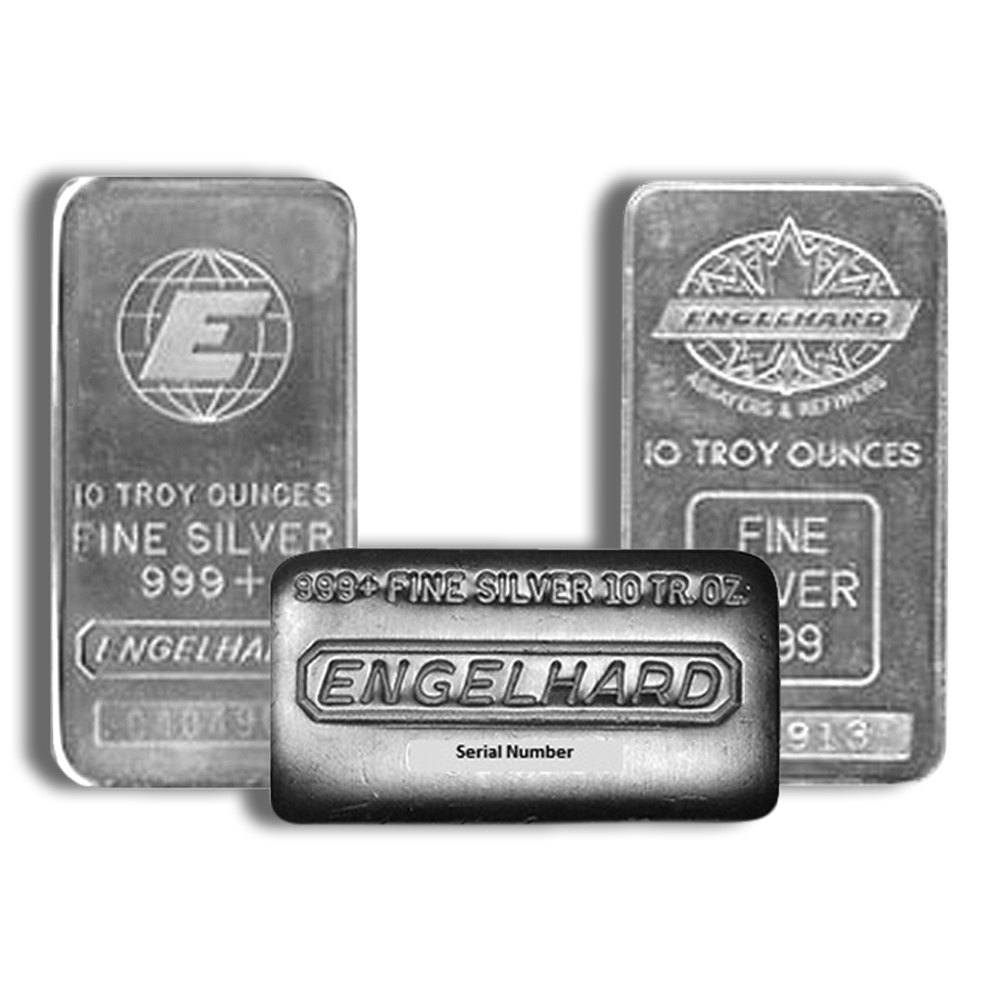 10 Oz Silver Bar - Engelhard (Random Design)