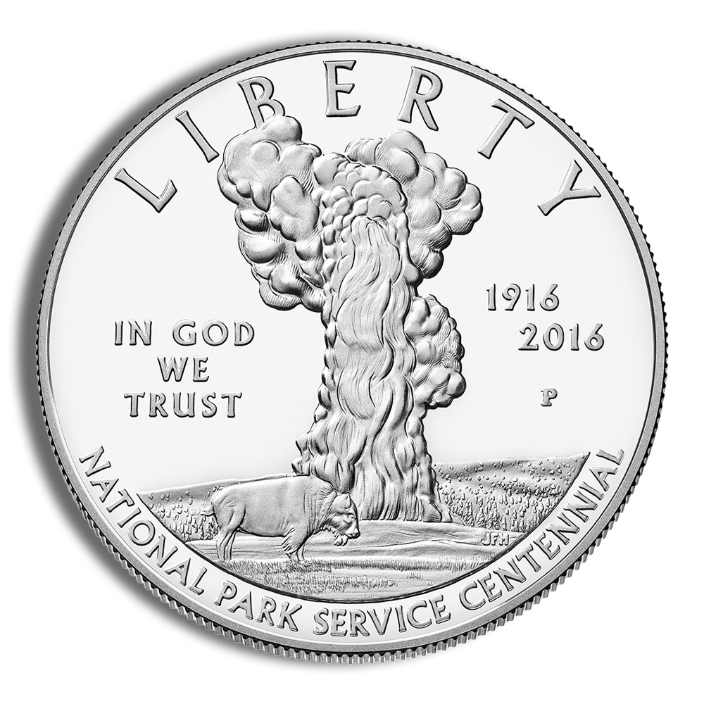 2016-P $1 National Park Service Centennial Silver Commemorative Proof - BU